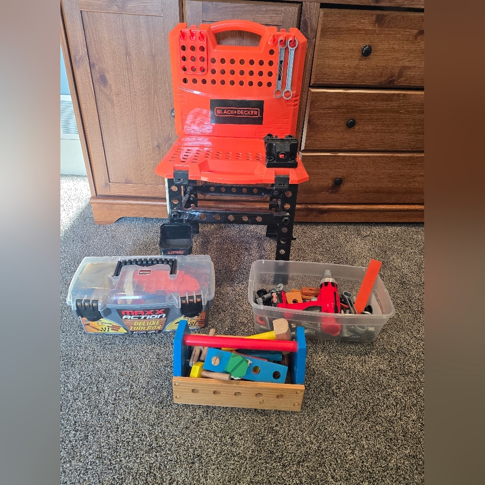 Black & Decker Deluxe Workbench Set - Orange, Black, and Blue